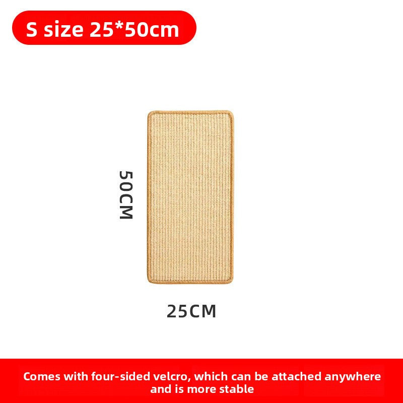 3-PCS Self-Adhesive Sisal Cat Scratching Mat Vertical Wall Mounted Scratcher Board for Furniture Protection(25cmx50cm)