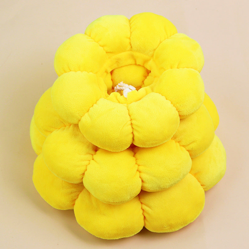 3-Pcs Soft Yellow Sunflower Elizabethan Collar Adjustable Pet Cone for Cats and Small Dogs Anti-Bite Recovery Neck Pillow(M) - view 3