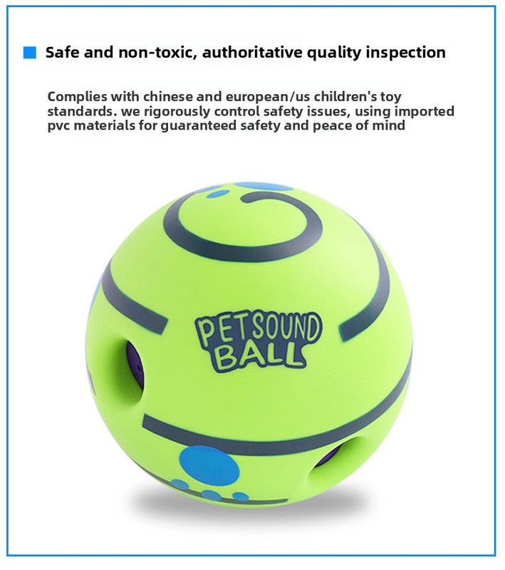 2 Pack Interactive Dog Giggle Ball Toy 8.8cm - Wobble Sound Fetch Toy for Puppies & Small to Medium Dogs - No Batteries Required - Green - view 4