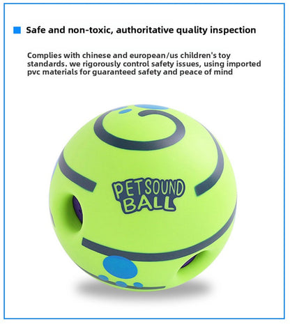 2 Pack Interactive Dog Giggle Ball Toy 8.8cm - Wobble Sound Fetch Toy for Puppies & Small to Medium Dogs - No Batteries Required - Green - view 4