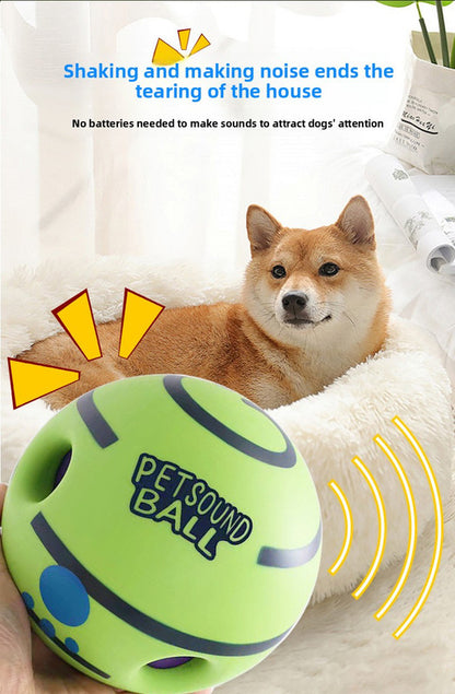 2 Pack Interactive Dog Giggle Ball Toy 8.8cm - Wobble Sound Fetch Toy for Puppies & Small to Medium Dogs - No Batteries Required - Green - view 9
