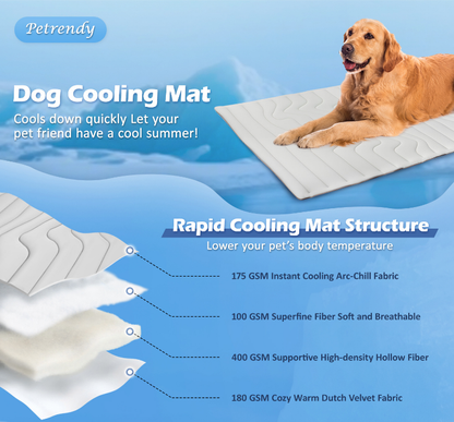 2 Pack Medium Dog Cooling Mat 91x58cm - Reversible Self Cooling & Warm Pet Bed Pad - Granny Grey & Light Green Crate Liner for Breeds up to 20kg - view 3