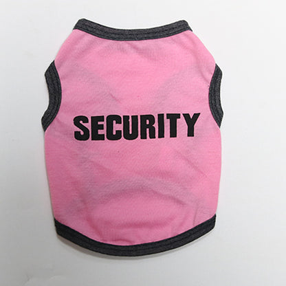 2 Pack Cotton Pet Vest with Security Print - Black with Yellow Trim & Pink with Black Trim - Breathable Summer Tank Top for Small Dogs Size S - view 3