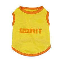 2 Pack "SECURITY" Printed Pet Vest - Black & Yellow with Orange Trim - Breathable Cotton Dog T-Shirt for Puppies & Kittens - Size XS (Chest 30cm) - view 2