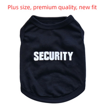 2 Pack "SECURITY" Pet Vest - Black & Yellow with Orange Trim - Breathable Cotton Dog T-Shirt Summer Apparel for Small Breeds & Cats - Size M (Chest 45cm)
