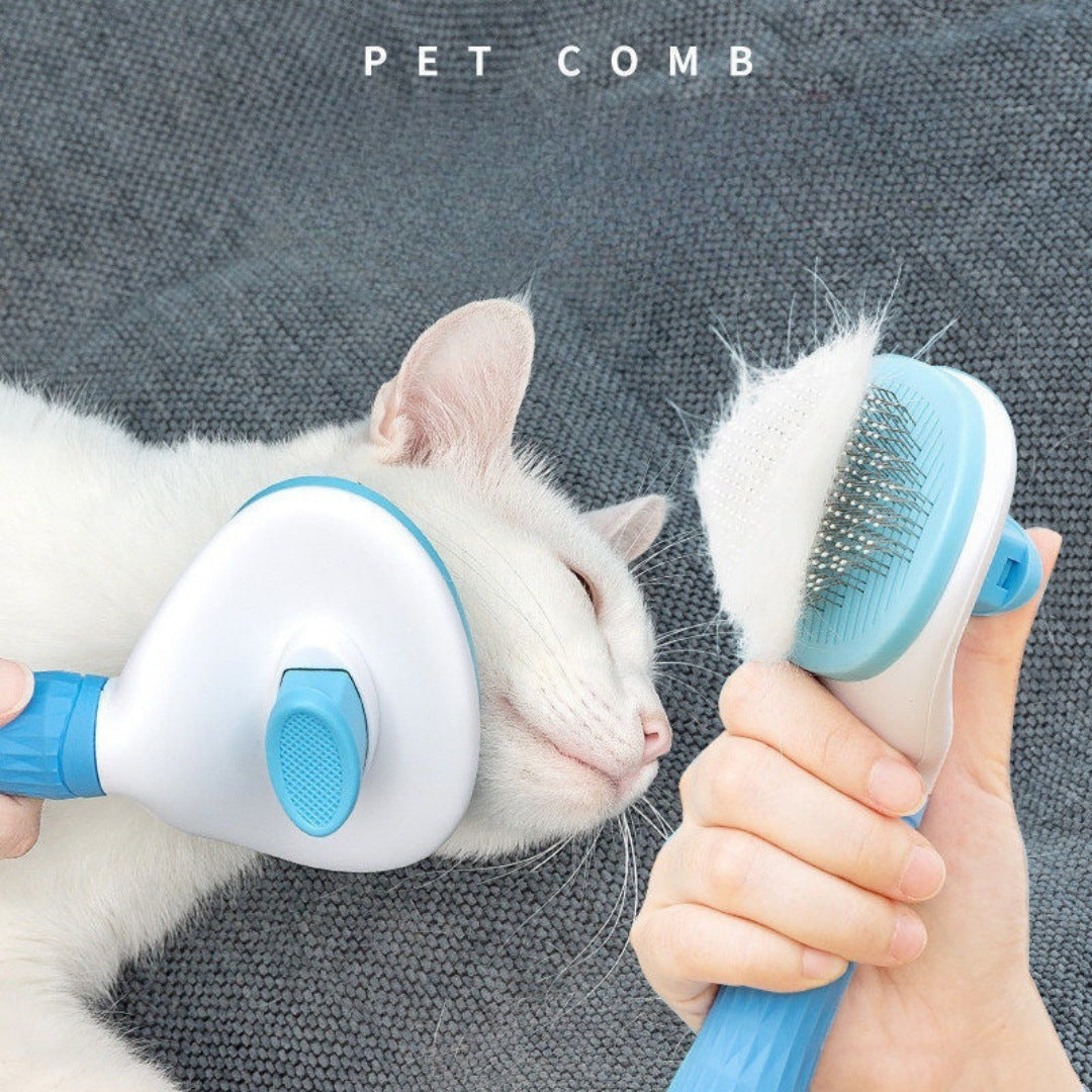 5-in-1 Pet Grooming Kit Pink - Stainless Steel Deshedding Rake, Self-Cleaning Slicker Brush, Grooming Glove & Nail Trimmer Set for Dogs & Cats - view 2