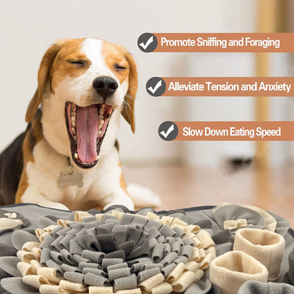 Interactive Dog Snuffle Mat Bone Shape Grey 64x43cm - Slow Feeder & Foraging Puzzle Toy - Washable Fleece Nosework Pad for Anxiety Relief & Mental Stimulation - view 3
