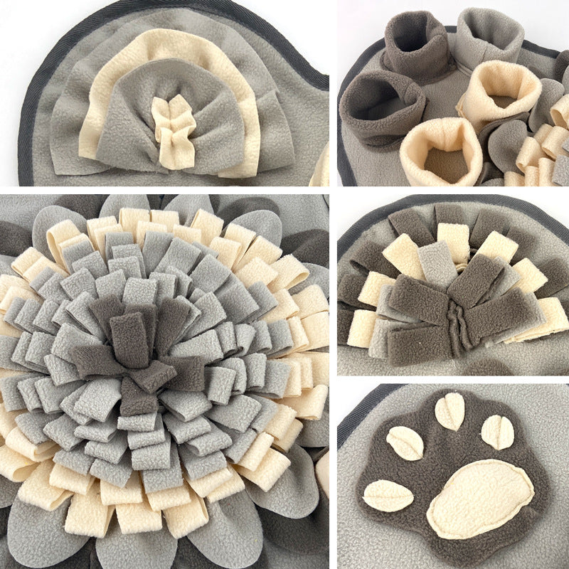 Interactive Dog Snuffle Mat Bone Shape Grey 64x43cm - Slow Feeder & Foraging Puzzle Toy - Washable Fleece Nosework Pad for Anxiety Relief & Mental Stimulation - view 6