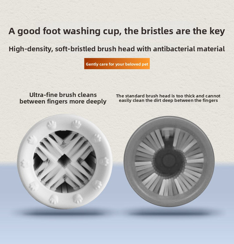 Portable Dog Paw Washer Cup - 360 Degree Muddy Foot Cleaner with Soft Bristles - Gentle Grooming Tool for Cats & Small to Medium Dogs - Grey - view 8