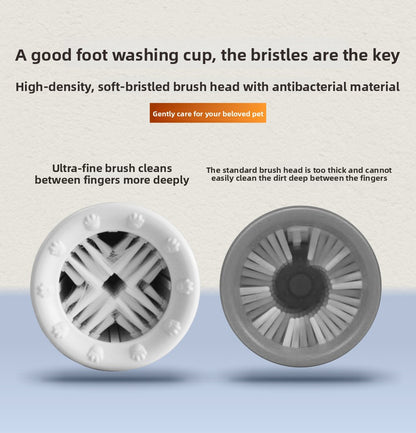 Portable Dog Paw Washer Cup - 360 Degree Muddy Foot Cleaner with Soft Bristles - Gentle Grooming Tool for Cats & Small to Medium Dogs - Grey - view 8