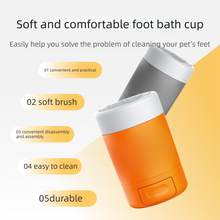 Portable Dog Paw Washer Cup - 360 Degree Muddy Foot Cleaner with Soft Bristles - Gentle Grooming Tool for Cats & Small to Medium Dogs - Orange - view 2
