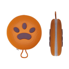 Portable Silicone Double Pet Bowl - Collapsible Travel Dog Feeder for Food & Water - 2 x 450ml Capacity with Zipper Case - Brown