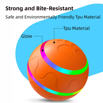 Yellow Durable TPU Smart Interactive Electric Pet Toy Ball - Automatic Bouncing Dog & Cat Chew Toy, Shaking Smart Activated - view 2