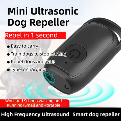 Portable Mini Single-Head Ultrasonic Dog Repeller & Trainer with LED Flashlight - Multi-Function Pet Safety Device for Outdoors - view 2