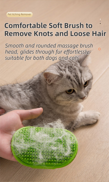 3-Pack Blue Multi-Functional Adjustable Silicone TPR Pet Grooming Massage Brush - for De-Shedding, and Furniture Scratching - view 3