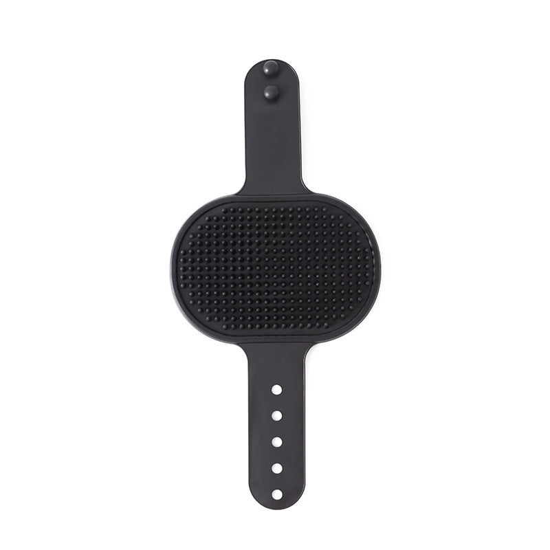 3-Pack Black Multi-Functional Adjustable Silicone TPR Pet Grooming Massage Brush - for De-Shedding, and Furniture Scratching