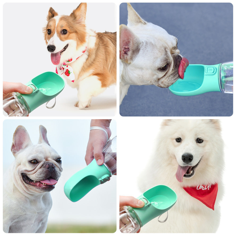Pink Portable Dog Water Bottle and Drink Feeder - 550ml Pet Travel Water Cup for Walking, Hiking & Outdoor Use (High-Temperature Resistant) - view 4