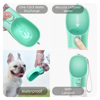Pink Portable Dog Water Bottle and Drink Feeder - 550ml Pet Travel Water Cup for Walking, Hiking & Outdoor Use (High-Temperature Resistant) - view 3