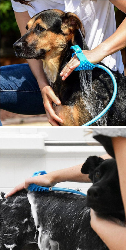 2-in-1 Pet Bathing Tool With Faucet Adapter & 2.2m Long Reach - Convenient Grooming System, Silicone Massage Shower Sprayer & Brush Head for Dogs and Cats - view 6