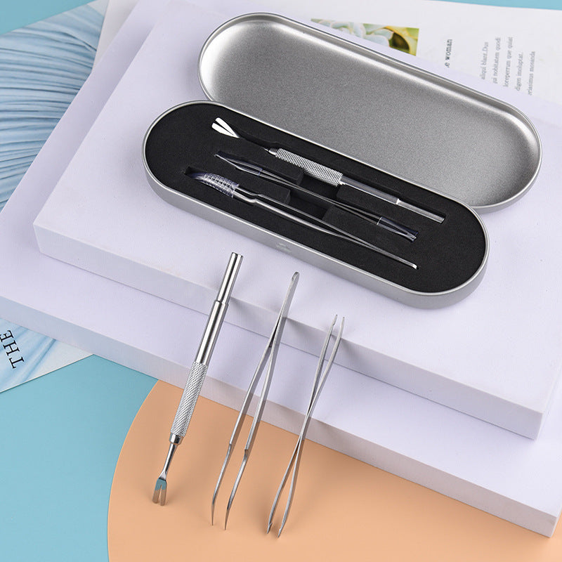 Stainless Steel Pet Tick Remover Tool Kit - Professional Fork, Double-Head Clip, and Curved Tweezers for Dogs and Cats - view 2