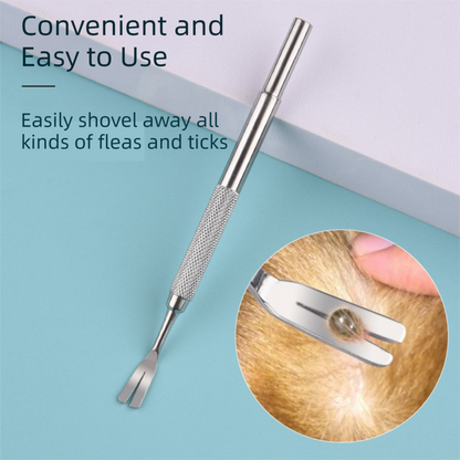 Stainless Steel Pet Tick Remover Tool Kit - Professional Fork, Double-Head Clip, and Curved Tweezers for Dogs and Cats - view 4