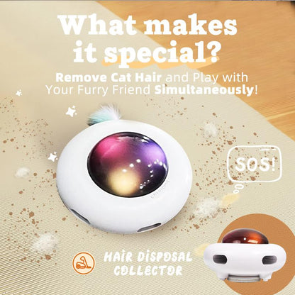 Smart Electric UFO Automatic Cat Toy - Self-Playing Teaser with 5 Rotating Feathers & Intelligent Indoor Obstacle Avoidance - view 3