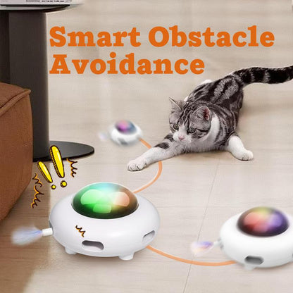 Smart Electric UFO Automatic Cat Toy - Self-Playing Teaser with 5 Rotating Feathers & Intelligent Indoor Obstacle Avoidance - view 5