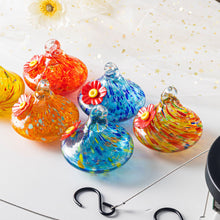 Outdoor Hand-Blown Glass Bird Feeder - 6-Color Durable Weather-Proof Bird Waterer, Includes Funnel & Hanging Plate - view 2