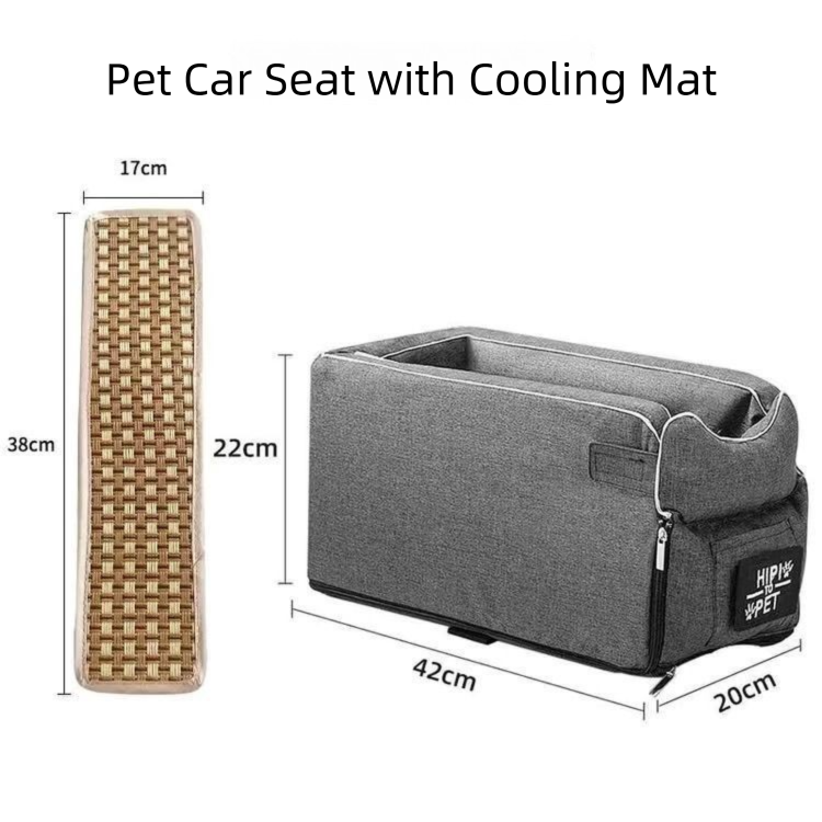 Thickened Pet Car Seat for Center Console(42x20x22CM) - Dog & Cat Booster Travel Safety Bed with Removable Cooling Mat & Handle - view 2