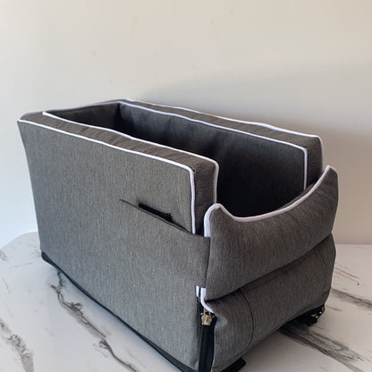 Thickened Pet Car Seat for Center Console(42x20x22CM) - Dog & Cat Booster Travel Safety Bed with Removable Cooling Mat & Handle - view 3