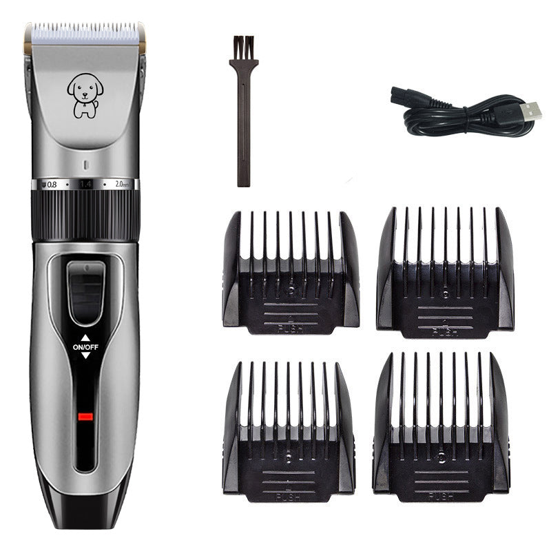Black K5 Lightweight Pet Precision Grooming Clipper - USB Rechargable, Low Noise Dog & Cat Hair Trimmer with 5-Level Adjustable Titanium Ceramic Blade & 4xGuide Combs