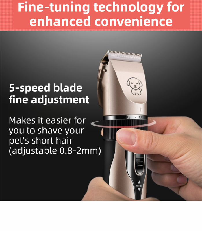Black K5 Lightweight Pet Precision Grooming Clipper - USB Rechargable, Low Noise Dog & Cat Hair Trimmer with 5-Level Adjustable Titanium Ceramic Blade & 4xGuide Combs - view 3