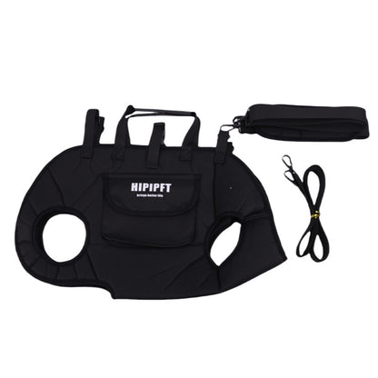 Black 4-in-1 Multi-Functional Pet Carrier Bag with Detachable Strap & 1.5M Traction Rope - Lightweight Breathable Travel Sling for Cats & Dogs - Sizes S(Up to 4kg)