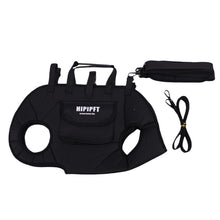 Black 4-in-1 Multi-Functional Pet Carrier Bag with Detachable Strap & 1.5M Traction Rope - Lightweight Breathable Travel Sling for Cats & Dogs - Sizes M(Up to 6.5kg)