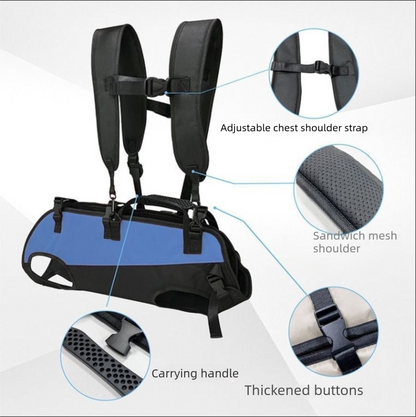 Black Multi-Functional Dog Carrier Backpack and Lift Harness for Hiking and Outdoor Use, Adjustable Breathable Pet Support Sling for Senior or Injured Large Dogs(Size: M) - view 5