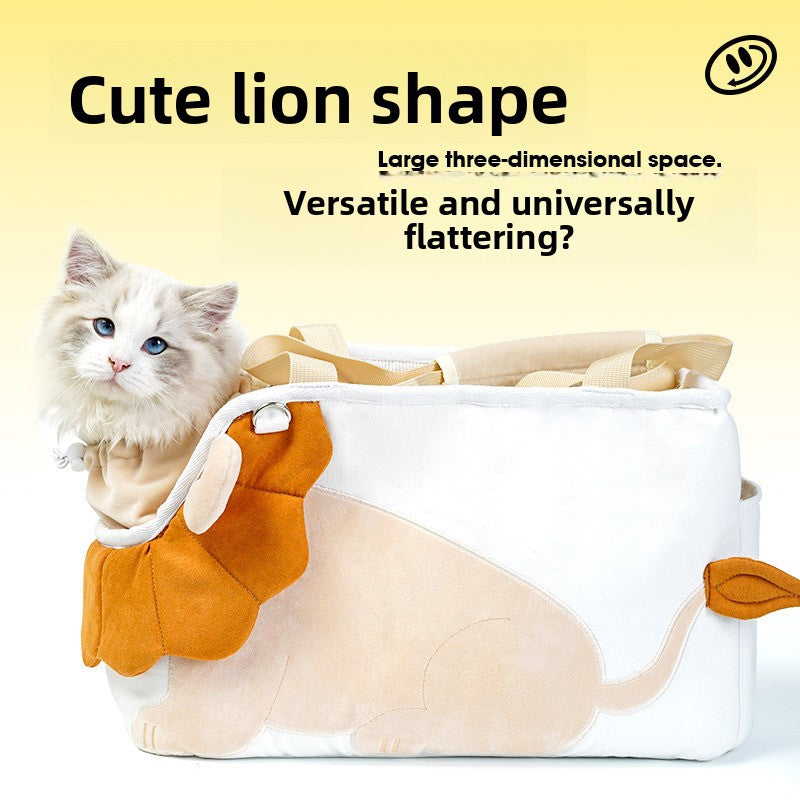 Lion Shape Pet Carrier Bag Large Capacity Breathable Mesh Adjustable Opening Portable Handheld Shoulder Travel Bag for Local Pet Owners and Small Animals - view 6