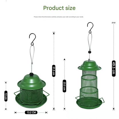 Square Retractable Metal Hanging Bird Feeder 3-Tier Mesh Design Weatherproof Outdoor Wild Bird Feeding Station for Local Garden and Backyard Support - view 4