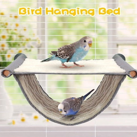 2-Pack Yellow Bird Hammock Bed for Parrots, Budgies, and Small Pets – Warm, Soft, Washable Hanging Nest with Easy Installation for Cage or Window Use(Size: L) - view 3