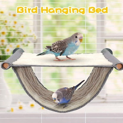 2-Pack White Bird Hammock Bed for Parrots, Budgies, and Small Pets – Warm, Soft, Washable Hanging Nest with Easy Installation for Cage or Window Use(Size: S) - view 3