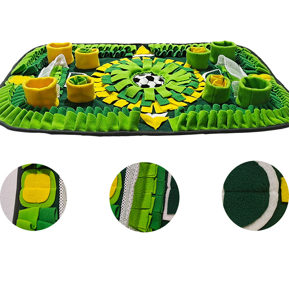 Interactive Dog & Cat Snuffle Mat – Football Field Design Puzzle Feeding Mat for Mental Stimulation, Slow Feeding, and Anxiety Relief - view 3