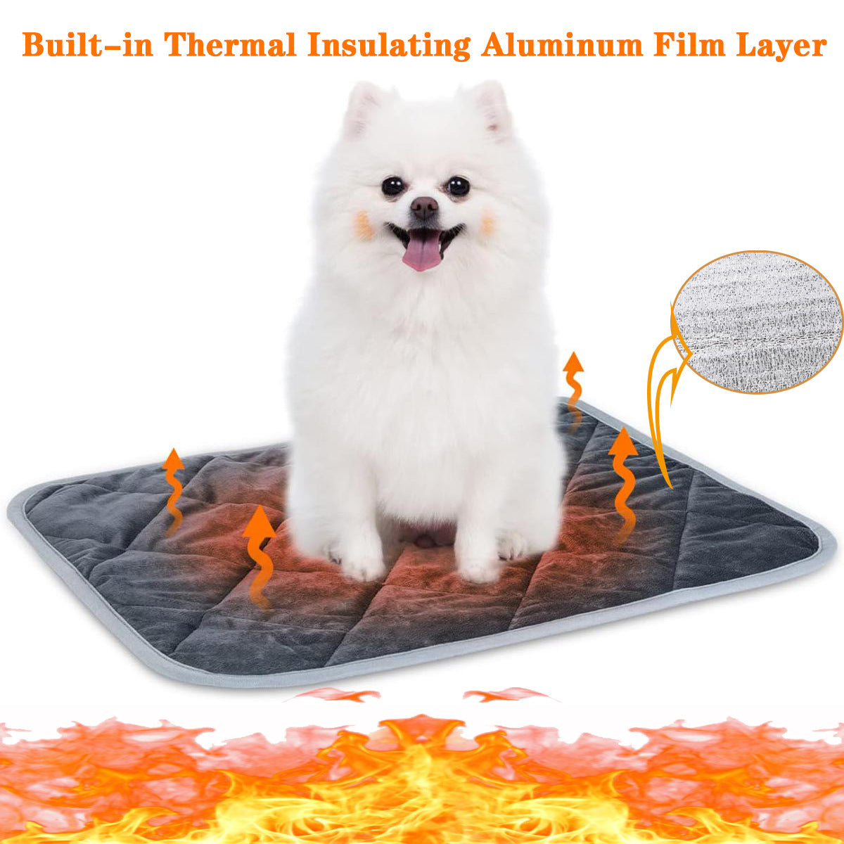 Self-Warming Pet Mat with Heat Reflective Technology for Dogs and Cats Waterproof No Electricity Needed Comfortable Winter Pad for Local Pet Owners(40x50cm) - view 2