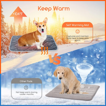 Self-Warming Pet Mat with Heat Reflective Technology for Dogs and Cats Waterproof No Electricity Needed Comfortable Winter Pad for Local Pet Owners(58x88cm) - view 4