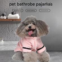Grey Cozy Pet Bathrobe Sleepwear – Plush Fleece Dog Robe with Hood and Adjustable Waistband for Small to Medium Breeds(Size:L) - view 2