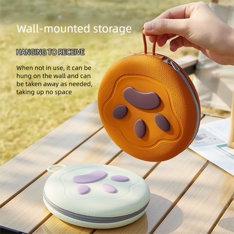 Brown Portable Foldable Dual Bowl for Pets – Silicone Feeding and Water Dish with Compact Storage Design - view 2