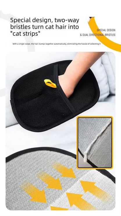 2 PCS Pet Hair Remover Mitt Reusable Static Lint Brush Glove for Cat & Dog Fur Cleaning Furniture Clothes & Bedding - view 2