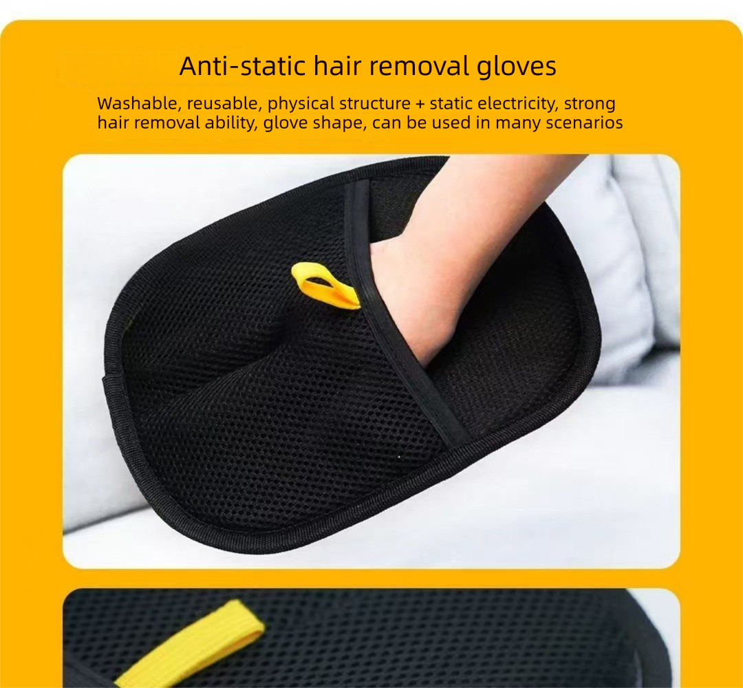 2 PCS Pet Hair Remover Mitt Reusable Static Lint Brush Glove for Cat & Dog Fur Cleaning Furniture Clothes & Bedding - view 5