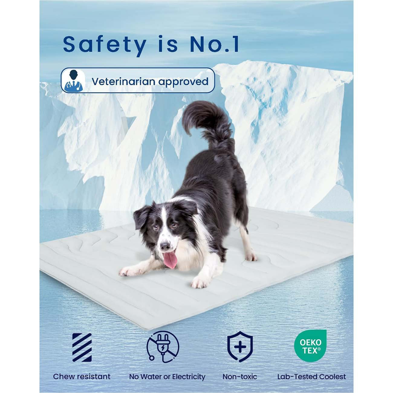 Pet Cooling Mat Self Cooling Pad for Dogs Cats Dual Sided Summer Sleeping Bed Grey Extra large (150x101cm) - view 4