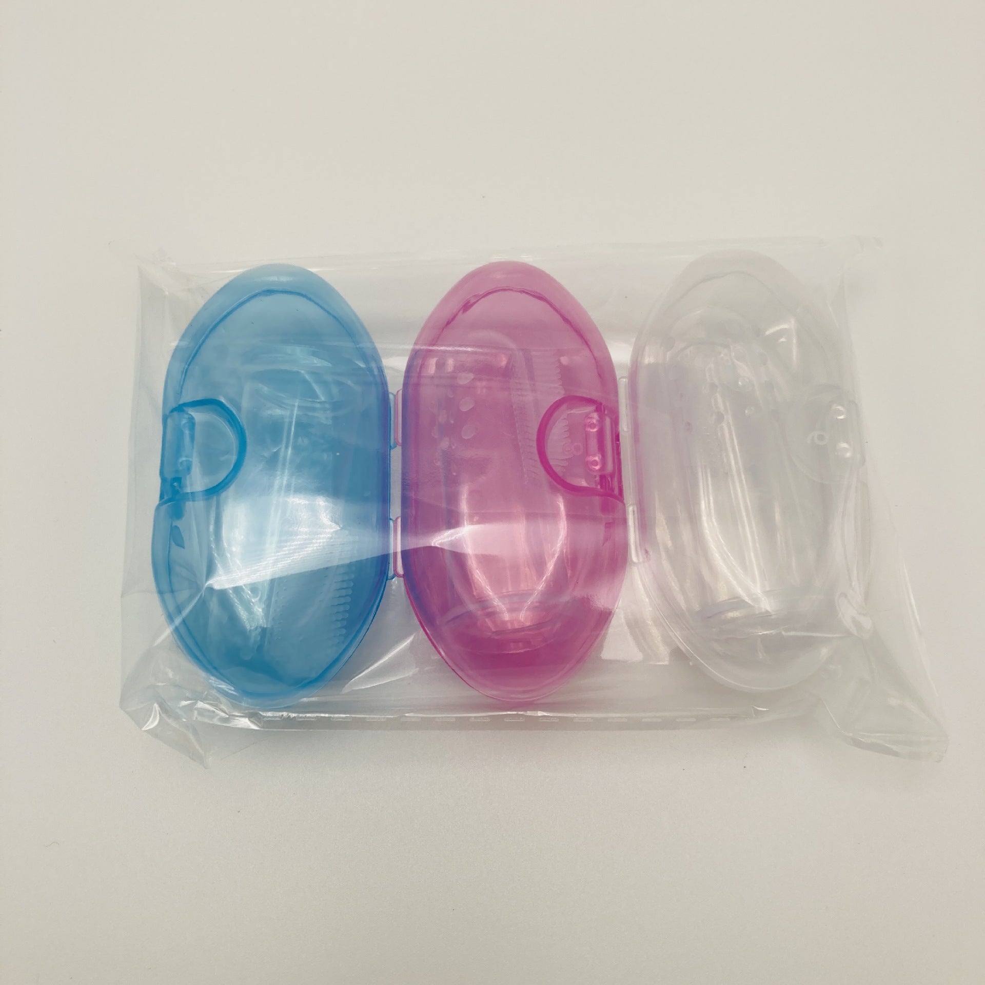 3 PCS Soft Silicone Pet Finger Toothbrush - Gentle Dental Care & Gum Massager for Dogs & Cats - Breath Freshener Cleaning Kit (Blue, Pink, Clear) - view 2