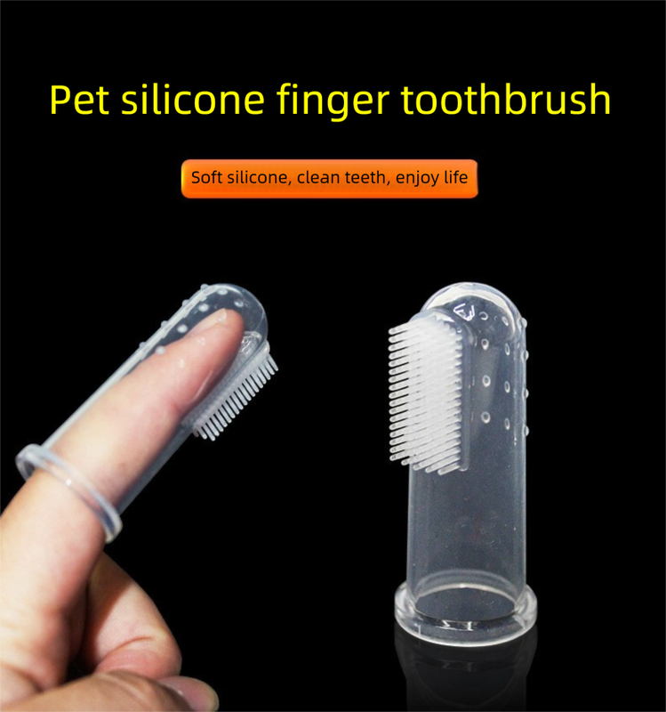3 PCS Soft Silicone Pet Finger Toothbrush - Gentle Dental Care & Gum Massager for Dogs & Cats - Breath Freshener Cleaning Kit (Blue, Pink, Clear) - view 3