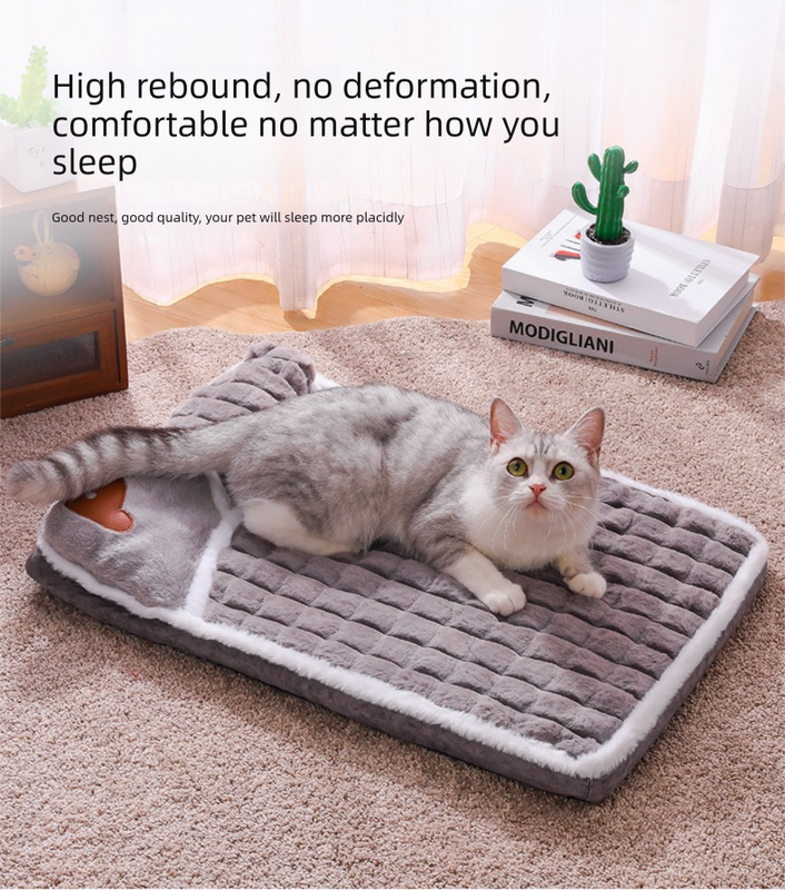 Thickened Pet Sofa Bed M Size 50x35cm Green Dog Mat with Integrated Pillow Soft Washable Sleeping Pad for Dogs and Cats All Season Comfort - view 6